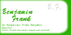 benjamin frank business card