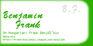 benjamin frank business card